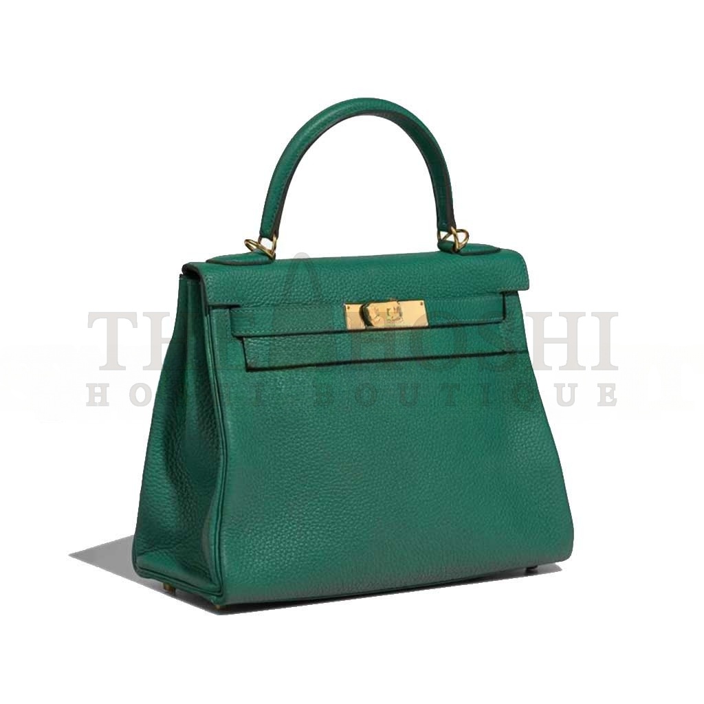 H**me5 KELLY 25 MALACHITE GREEN GOLD BUCKLE (25*17*7cm) Master Quality